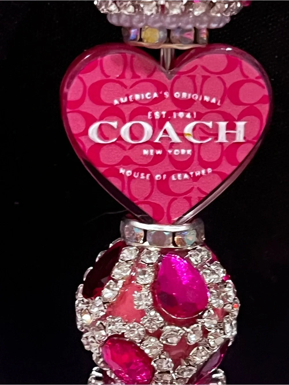Designer inspired Pink Heart Logo silicone focal fancy beaded pen